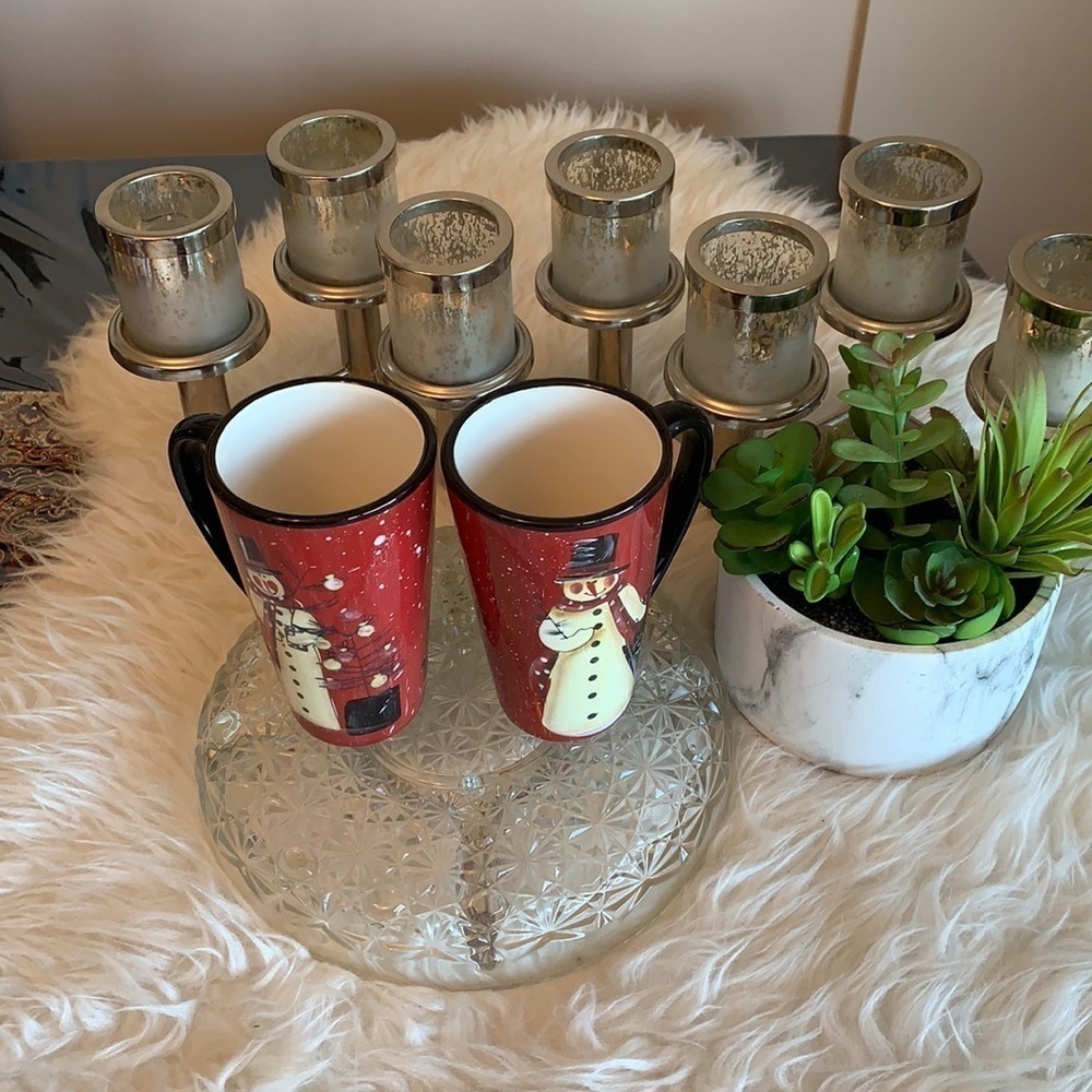 Certified international snowman tall mugs
